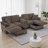 116.9" Modern U-shaped Sectional Sofa with Storage Ottomans, Center Console featuring Cup Holders & USB Ports, Corduroy Upholstered Sofa with Pillow Top Arms for Living Room-1403956092