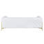 Banc en cuir blanc avec pieds en acier inoxydable et coussin en mousse 3 couches de bois franc séché au four