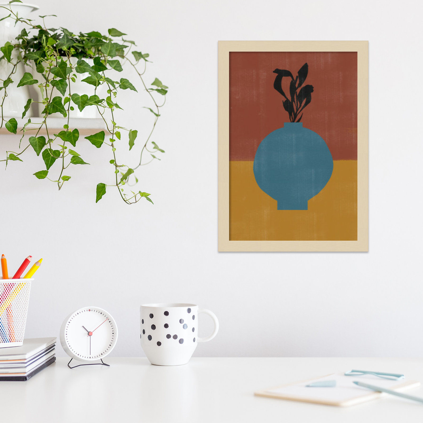 Fredi "Vase No. 9" Print, Black, 17" H x 12" W x 1" D