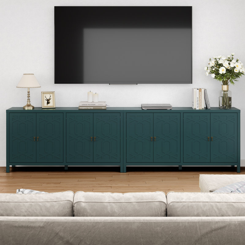 Sideboard Cabinet With Adjustable Shelves And 4 Doors Set Of 2