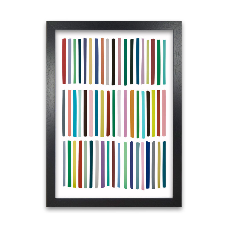 Scandinavian Dots Artwork Original - Print, 59cm H x 42cm W x 3cm D, Black Frame
