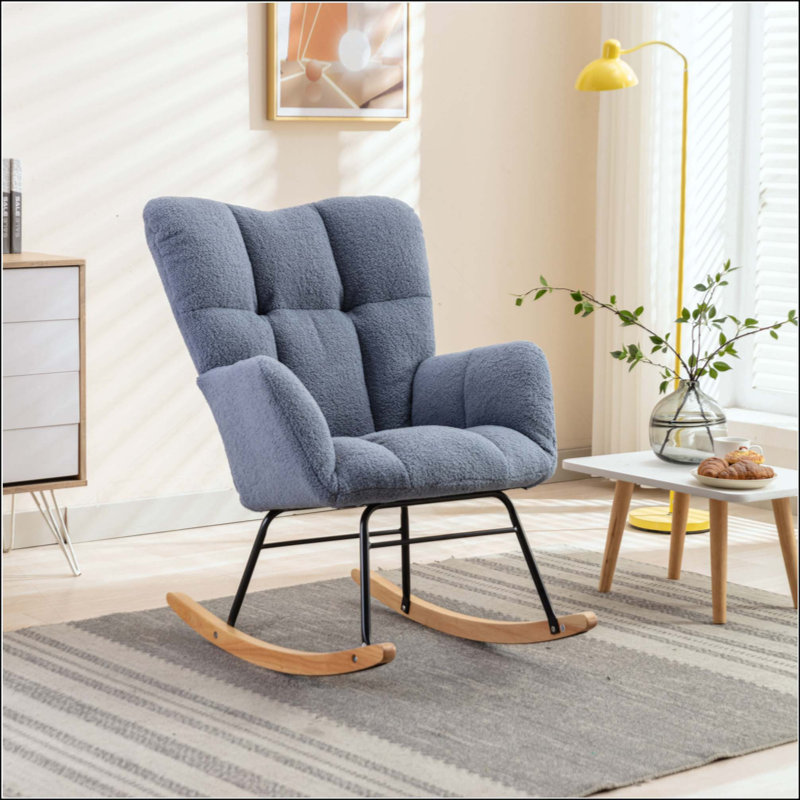Chaise de chambre de bébé à bascule Teddy, Bleu pâle