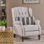 Fauteuil inclinable en tissu capitonné gris clair-984299534