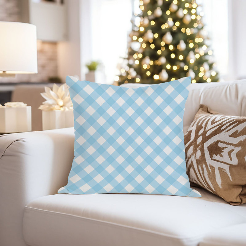 Gingham Light Blue Pattern XIV Modern, 18"H x 18"W