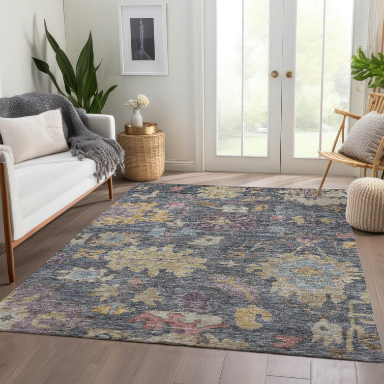 Machine Washable Indoor/Outdoor Cicel ACN1108 Blue Rug