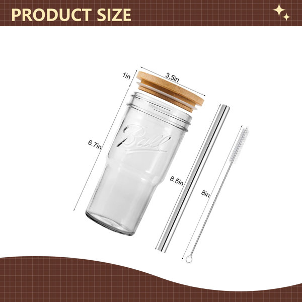 24oz Boba Cup with Bamboo Lid and Silver Straw Manufacturer