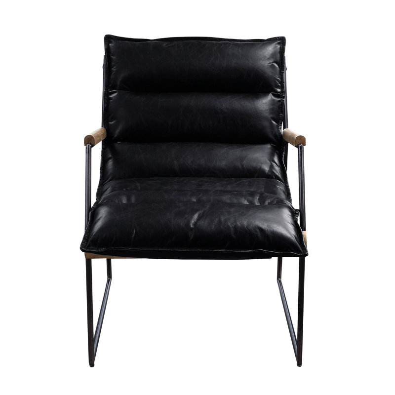 Chaise rembourrée en cuir avec base de traîneau stable - Couleur pour finition de salon