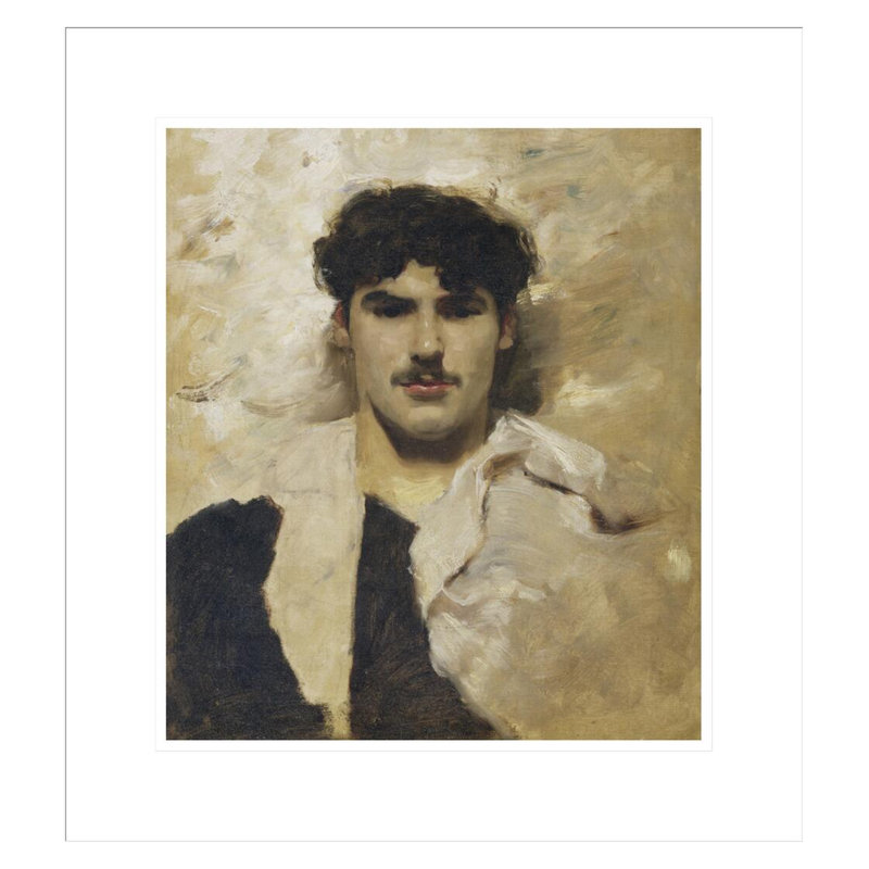 Tête d'un mannequin par John Singer Sargent - impression giclée encadrée, H 19,47 po x l 17,75 po