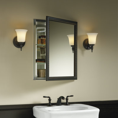 Kohler Clw Recessed/Surface Mount Framed Medicine Cabinet with 2 Adjustable Shelves and Interior Mirror