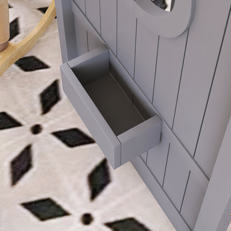 Lit maison sur pied en bois avec tablette de rangement, Gris, Lit double