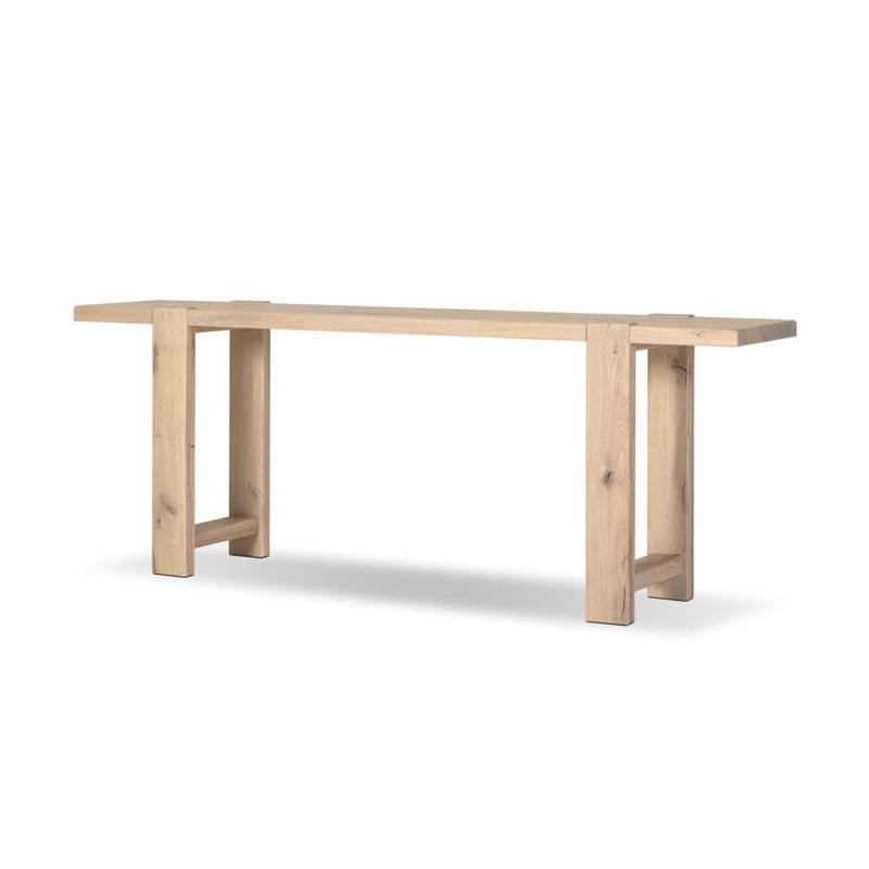 Matei 86 in. Solid Wood Console Table, Bleached Oak