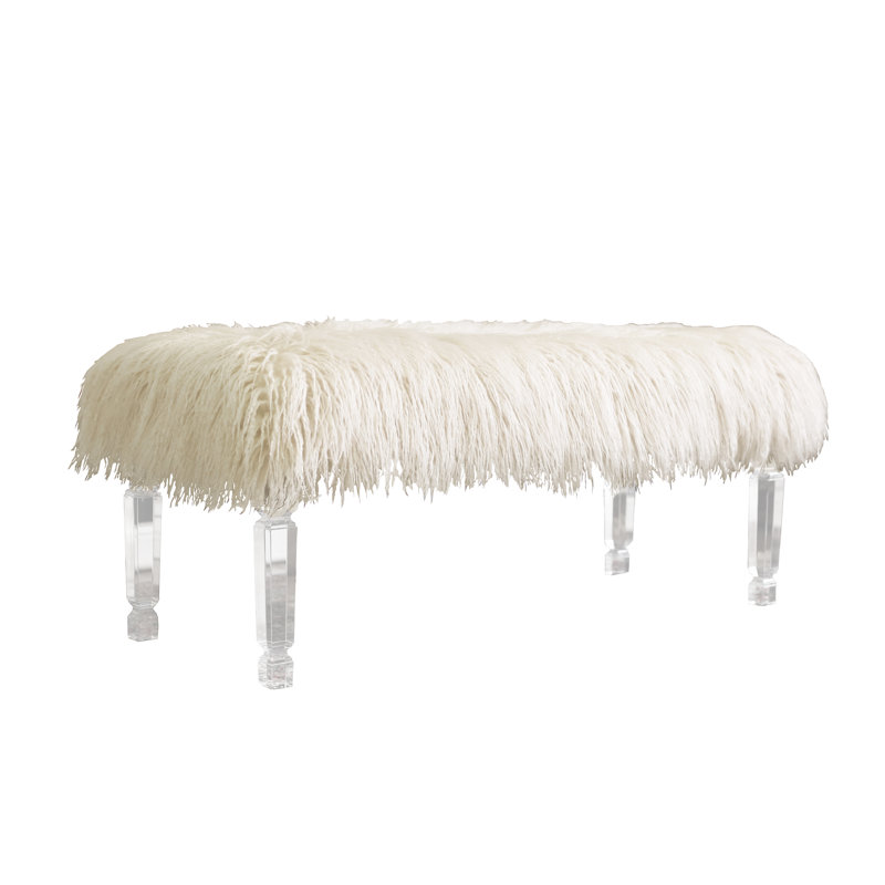 Tomberlin 45" Long Upholstered Bench, White
