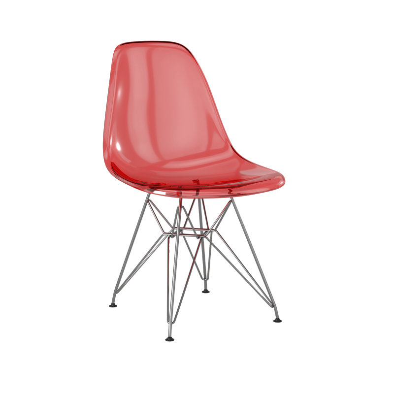Dereion 17'' H Side Chair, Crimson/Chrome