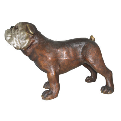 Javier Bulldog Medium Bronze Statue -  Size: 39"L x 23"W x 27"H.