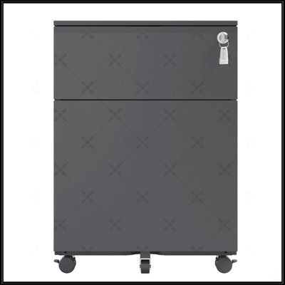 2 Drawer Mobile File Cabinet With Lock Steel File Cabinet For Legal/Letter/A4/F4 Size