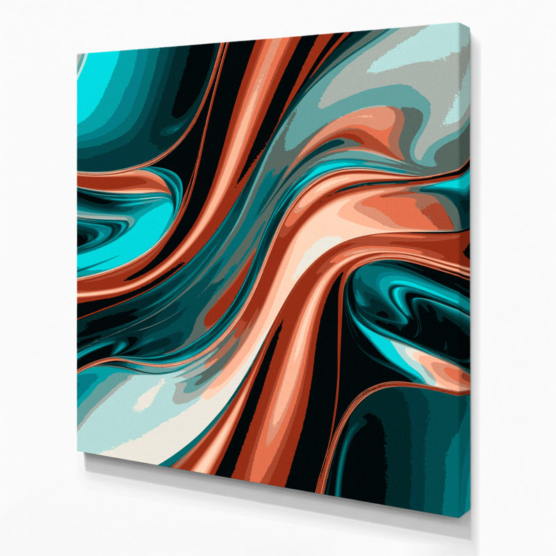 Art mural sur toile dégradé abstrait bleu 65, H 32 po x l 32 po