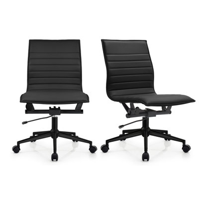 Drayke Mid Century Modern Contemporary Ergonomic Office Chair Modern Wide With Wheels Pads Faux Leather Swivel Adjustable Executive Pads Seat