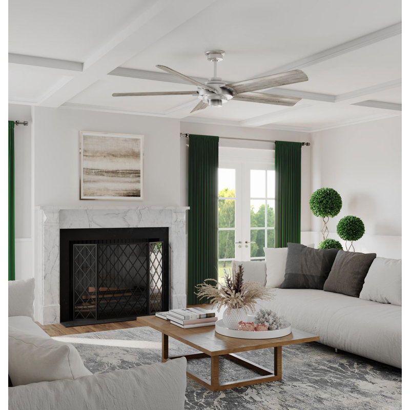 68'' Ceiling Fan, Brushed Nickel/Gray Blades