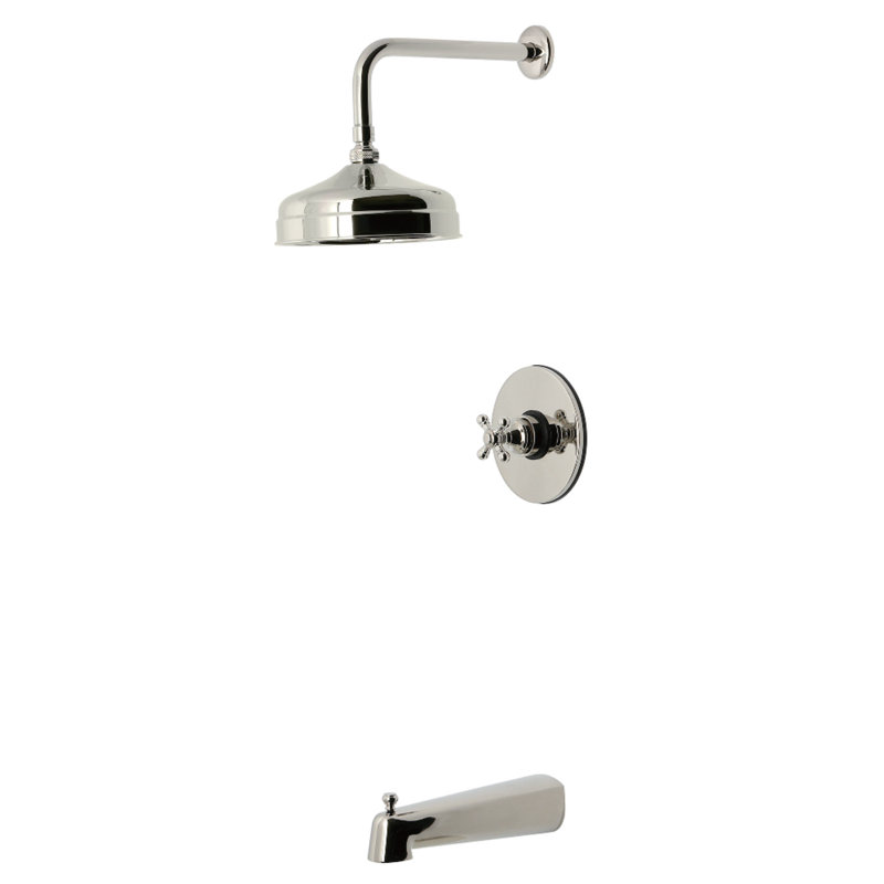 Kingston Brass Metropolitan Single-Handle Pressure Balanced Tub and Shower Faucet, Polished Nickel