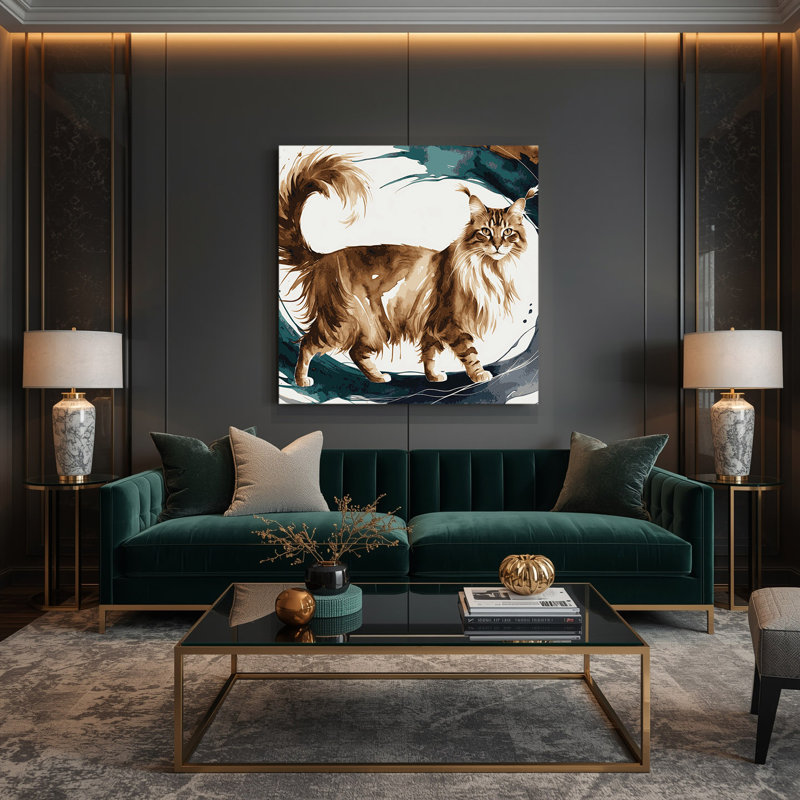 Cats Somali, art mural sur toile blanche, H 8 po x l 8 po