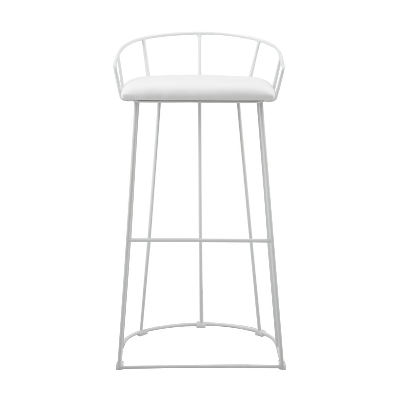 Tabouret de bar et de comptoir Arikka, Tabouret de bar (siège d’une hauteur de 30,5 po), Similicuir blanc