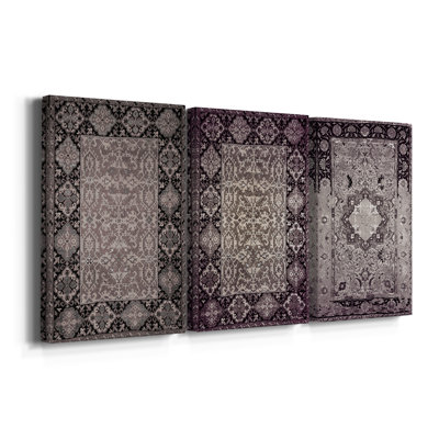 Reproduction abstraite rétro CLxxxix - Toile tendue sur mesure - 3 pièces