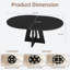 Table de salle à manger ronde extensible peu encombrante pour 4 à 8 personnes - Plateau de table moderne en panneau de fibres à densité moyenne avec structure en métal durable - réglable, multifonctionnelle, compacte - pour la cuisine, la salle à manger ou le salon - noir estampé