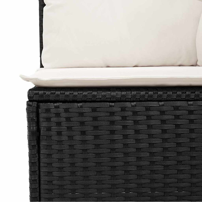 Ensemble de canapé de jardin Vidaxl noir, blanc crème