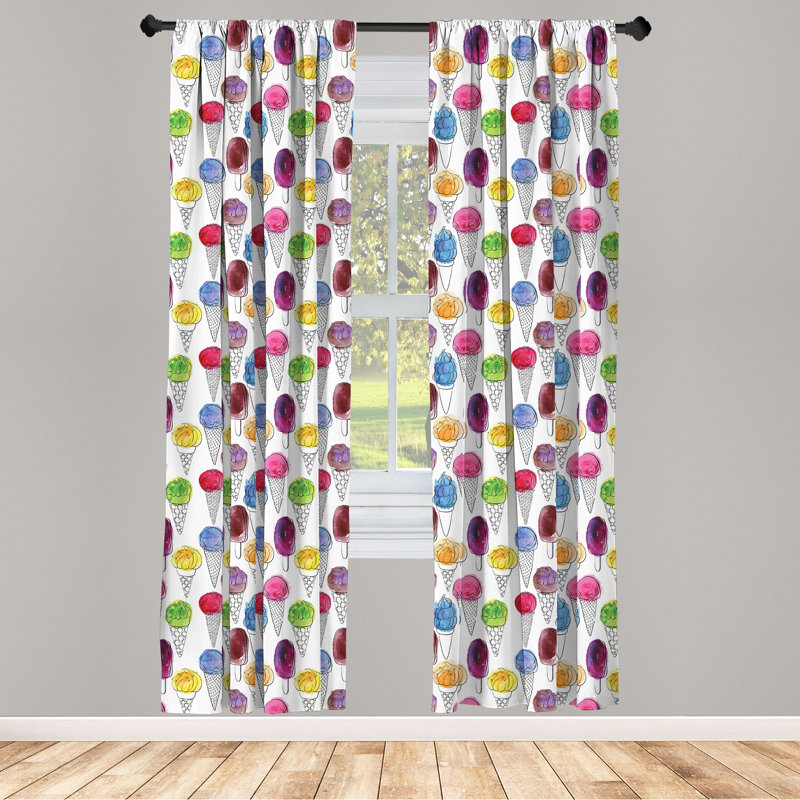 Ice Cream Semi-Sheer Rod Pocket Curtain Panels, 28" x 84"
