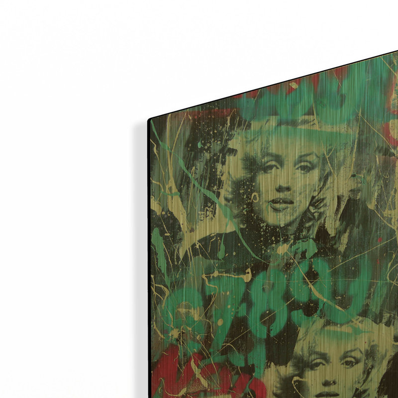 «Monroe Street 2» par David Drioton, art mural en métal doré, 12 po x 16 po, 12 po x 16 po