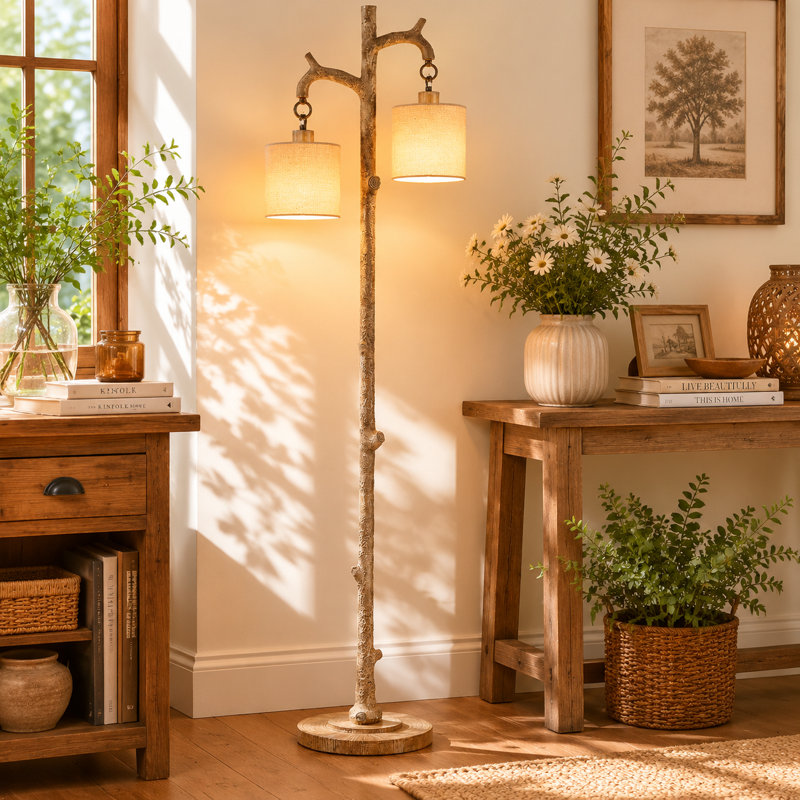 Lampe sur pied Creative Natural Natural Wood