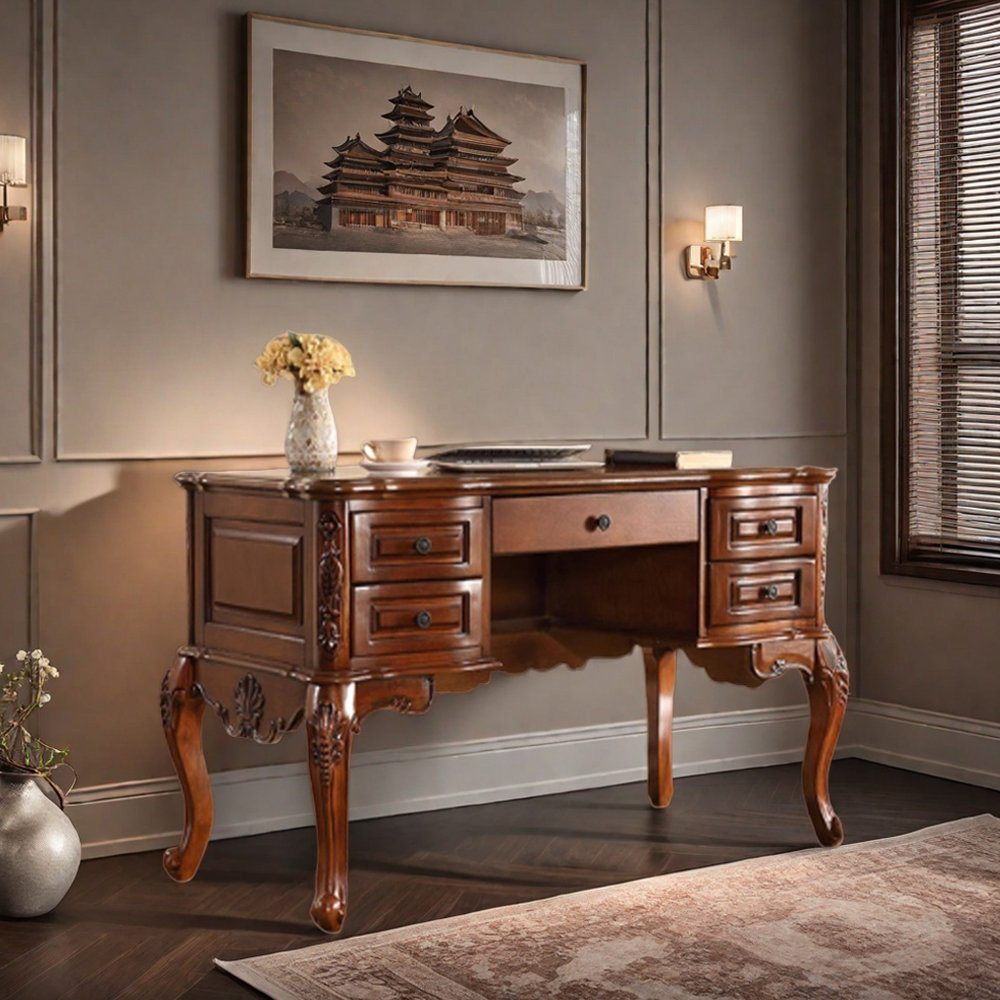 Bloomsbury Market American-style Vintage Drawer Writing Desk | Wayfair