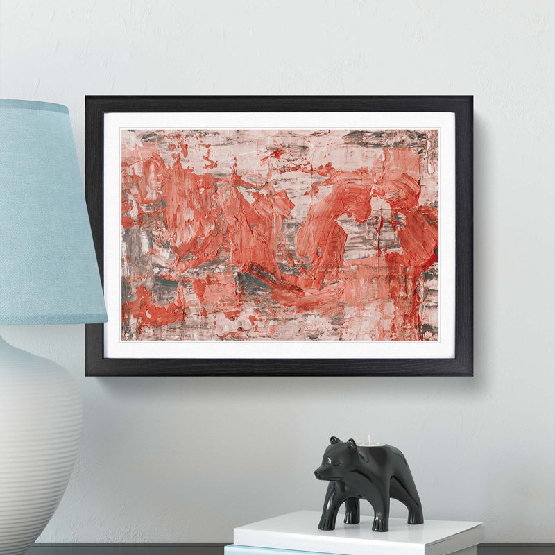 Abstract Art Painting Vol.100 by S.Johnson - Framed Print, Black Framed, 48cm H x 65cm W x 2cm D