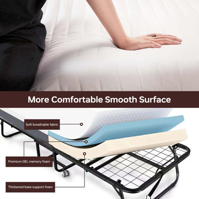 Lit pliant avec matelas inclus en mousse à mémoire de forme, lit pliant portatif pour adulte, lit de bébé pliable