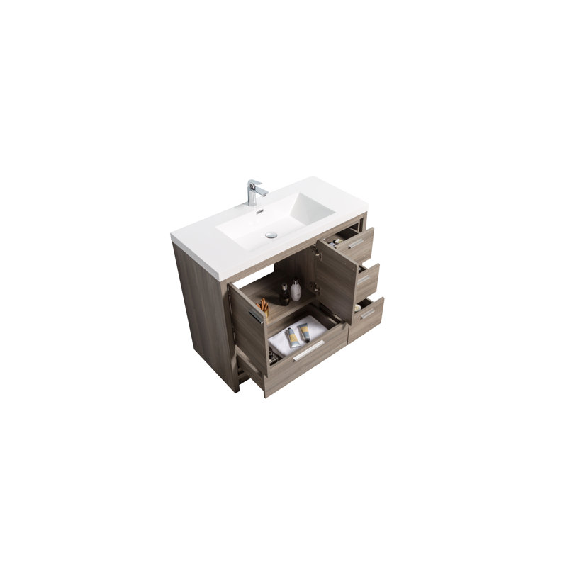 Meuble-lavabo simple l 42 po x P 20 po x H 36 po, Gris érable