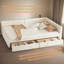 Élégant lit plateforme tapissier avec design USB et beaucoup de rangement sous le lit, pas besoin de sommier tapissier-42672027