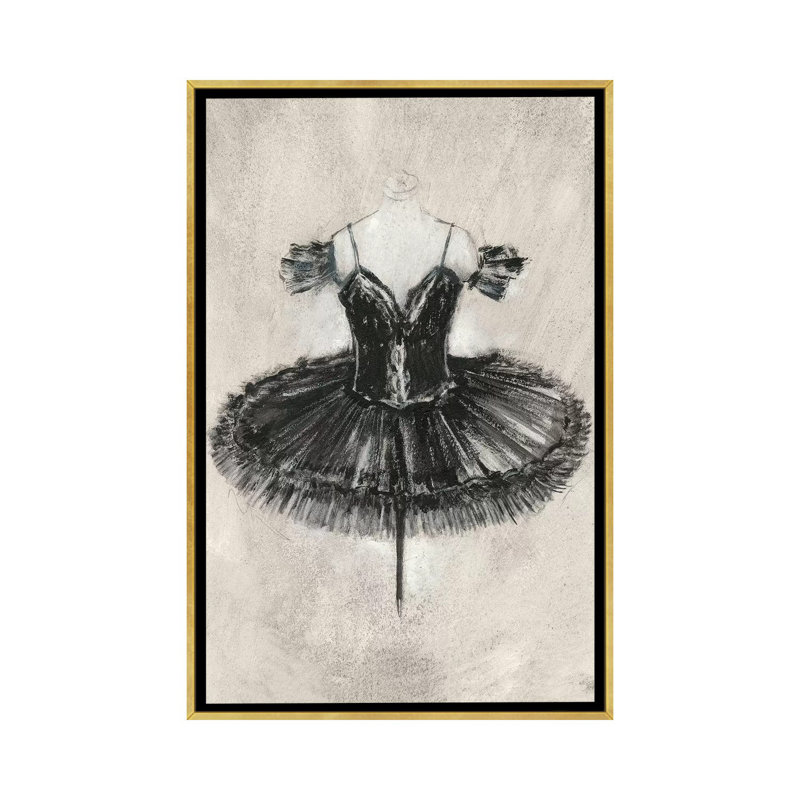 Reproduction d’art « Black ballet dress II » par Ethan Harper, H 48 po x l 32 po x P 1,5 po, Toile encadrée d'or
