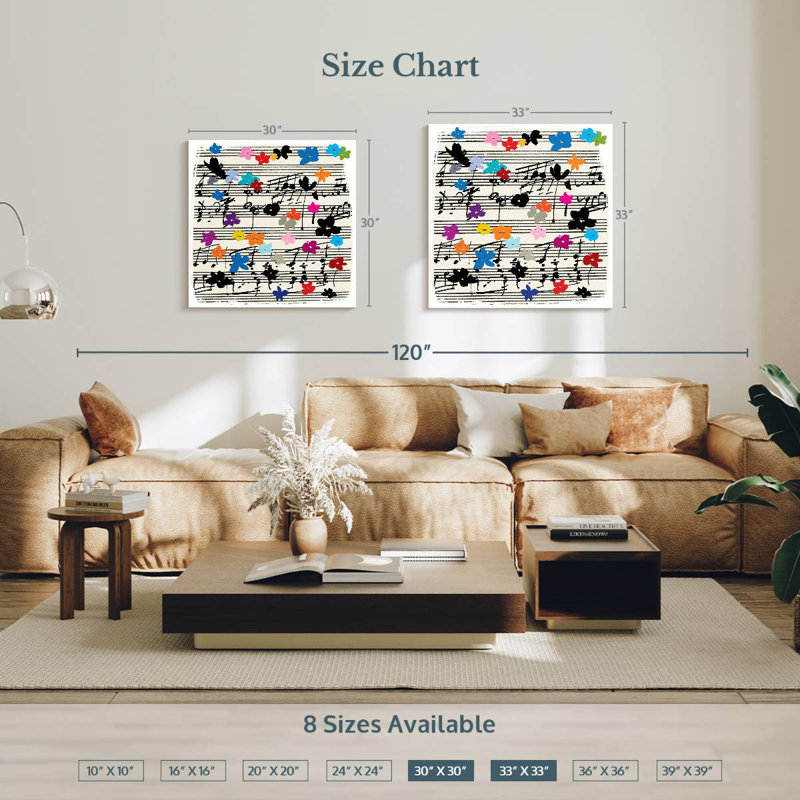 Abarca Music Notes, 30" H x 30" W