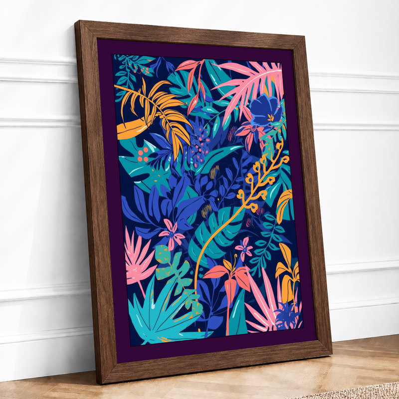 Abundance Tropical - Framed Print, A1 - 84.1 x 59.4 cm, Walnut
