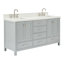 Meuble-lavabo double autoportant de 67 po avec plateau en quartz Cambridge-90865183