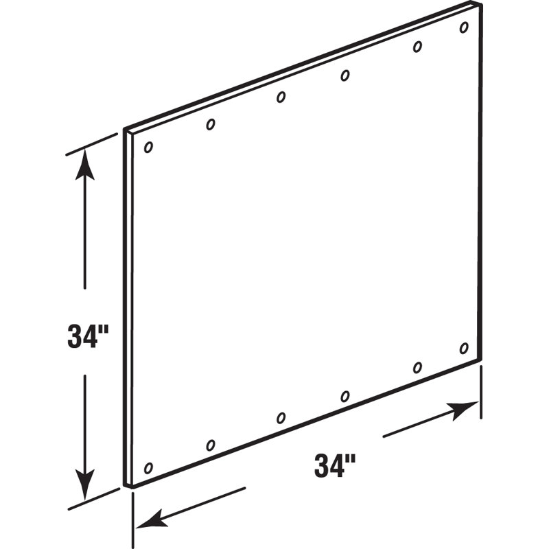 34 In. X 34 In. Stainless Steel Kickplate
