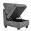 Canapé modulaire en forme de U, combinaison de bricolage, comprend quatre chaises simples et deux coins, chenille grise