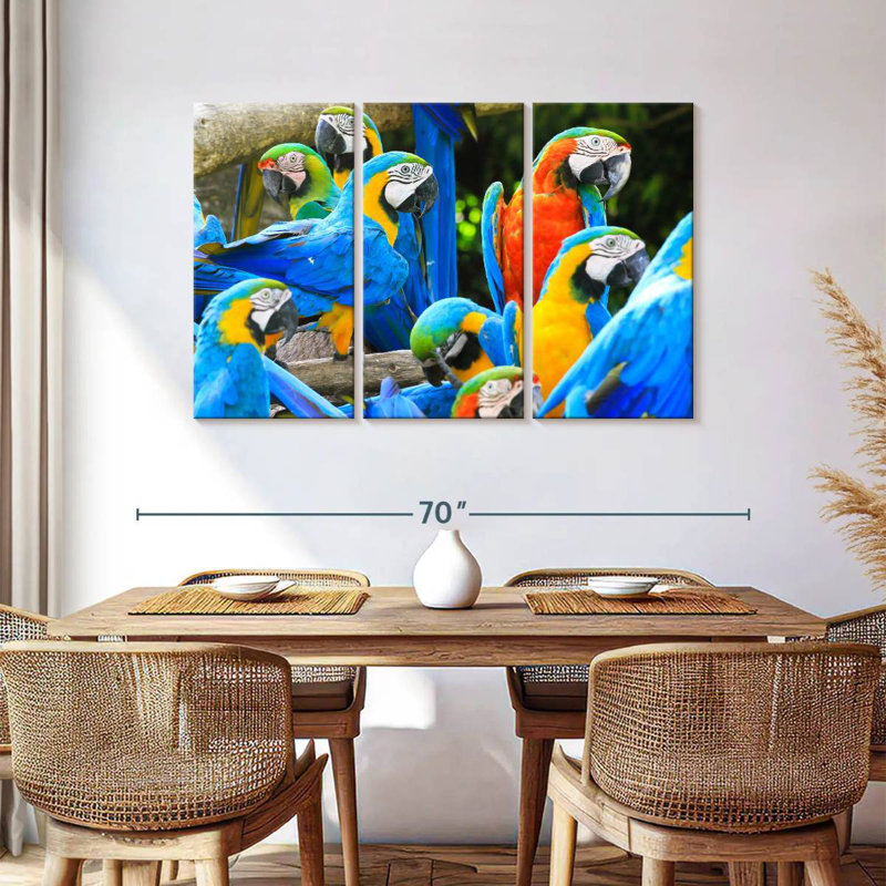 Brampt Flock Of Macaws, 36" H x 57" W