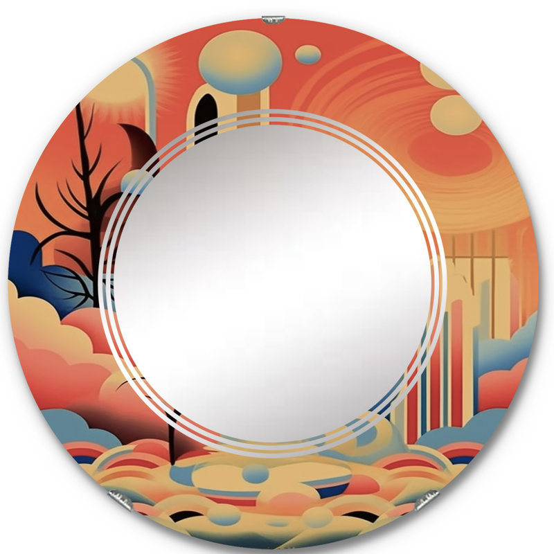 Palk - Miroir mural rond moderne, 24 po x 24 po