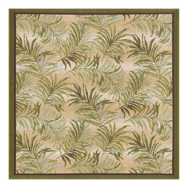 Tapis botanique d'extérieur Green_Unique, Carré 6 pi