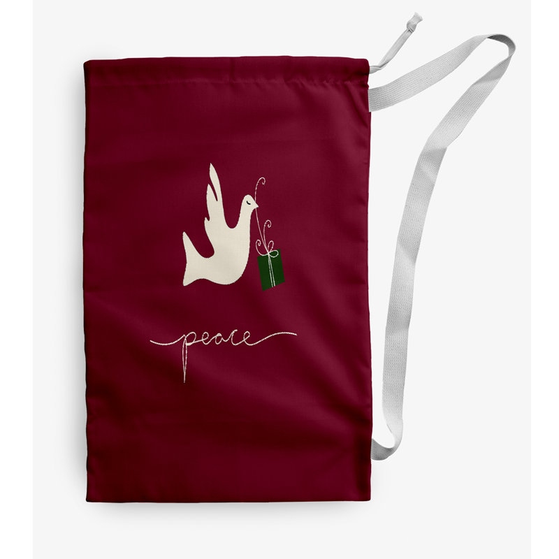 Fabric Laundry Bag with Handles, Medium (36" H x 28" W), Red