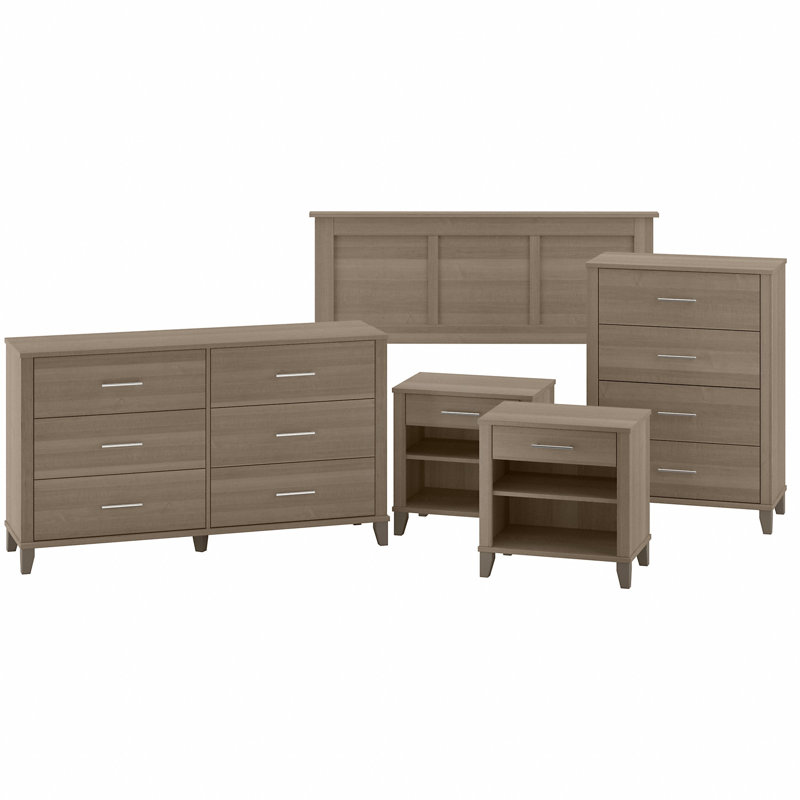 Ensemble de commode 5 pièces Giovanna, Gris cendré