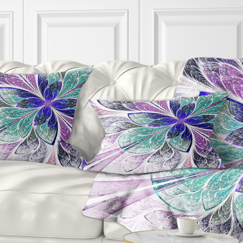 Coussin lombaire à motif floral fractal