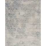 Amour Hand Knotted Area Rug in Blue