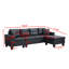 Canapé modulaire en P avec coussins décoratifs et porte-gobelet Poco-2031152698